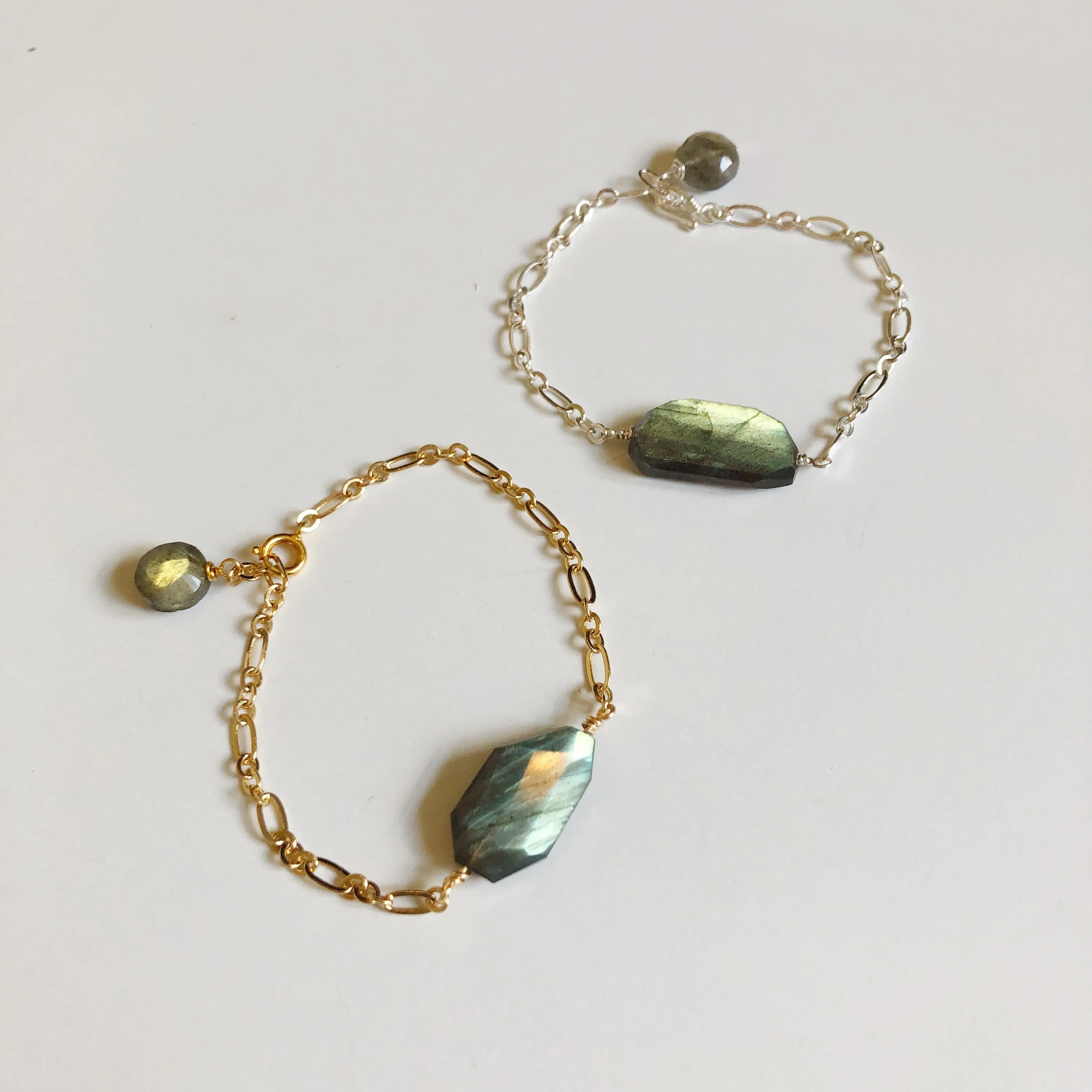 Maya - Labradorite Solitaire Bracelet in Gold or Silver New