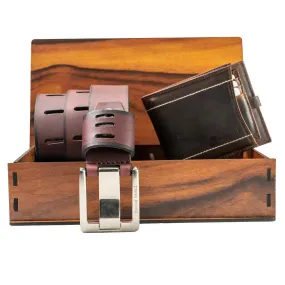 Men's Casual Jeans belt with Genuine grain leather & Genuine soft Leather Wallet combo Gift Set for Men