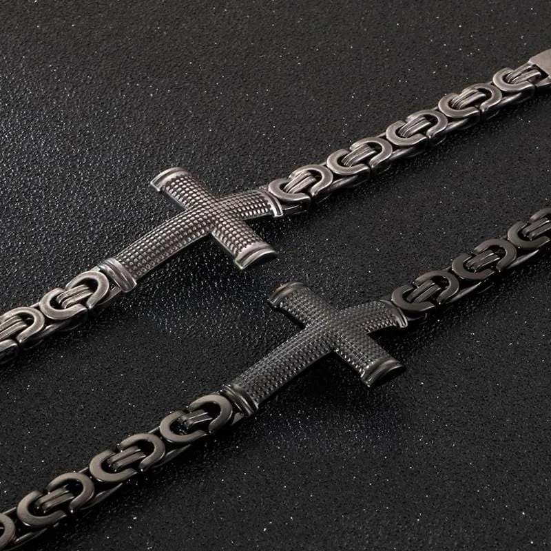 Men's Cross Bracelet <br> Vintage Cross Link Chain