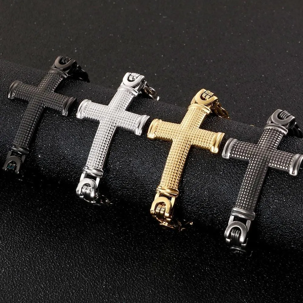 Men's Cross Bracelet <br> Vintage Cross Link Chain