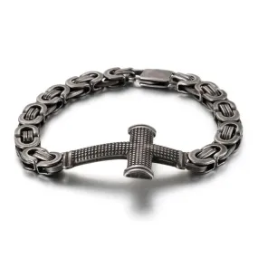 Men's Cross Bracelet <br> Vintage Cross Link Chain