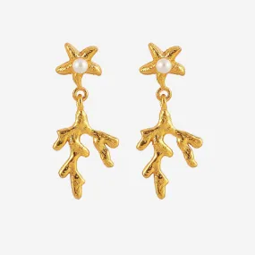 MINI CORAL LEAF EARRINGS