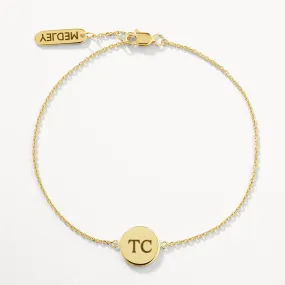 Mini Engravable Circle Bracelet in Gold