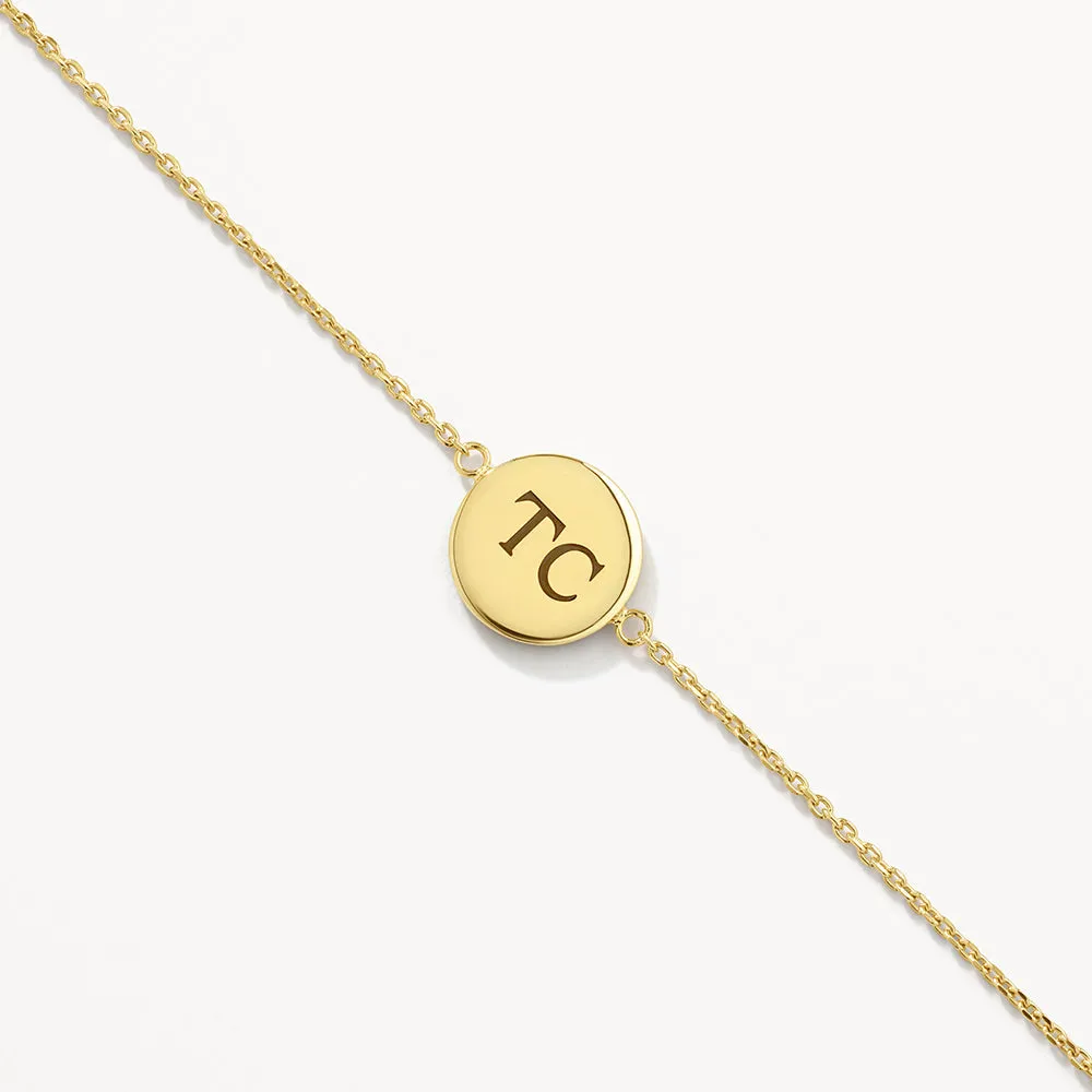 Mini Engravable Circle Bracelet in Gold