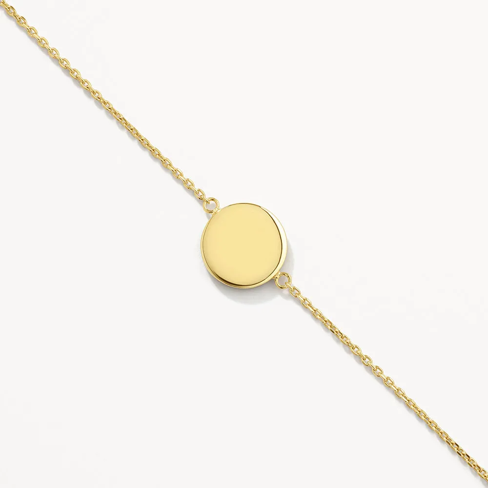 Mini Engravable Circle Bracelet in Gold