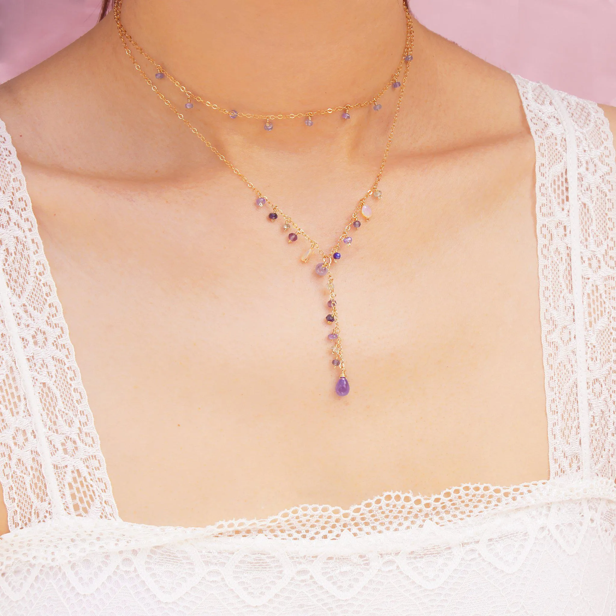 MiniDot Necklace: Tanzanite