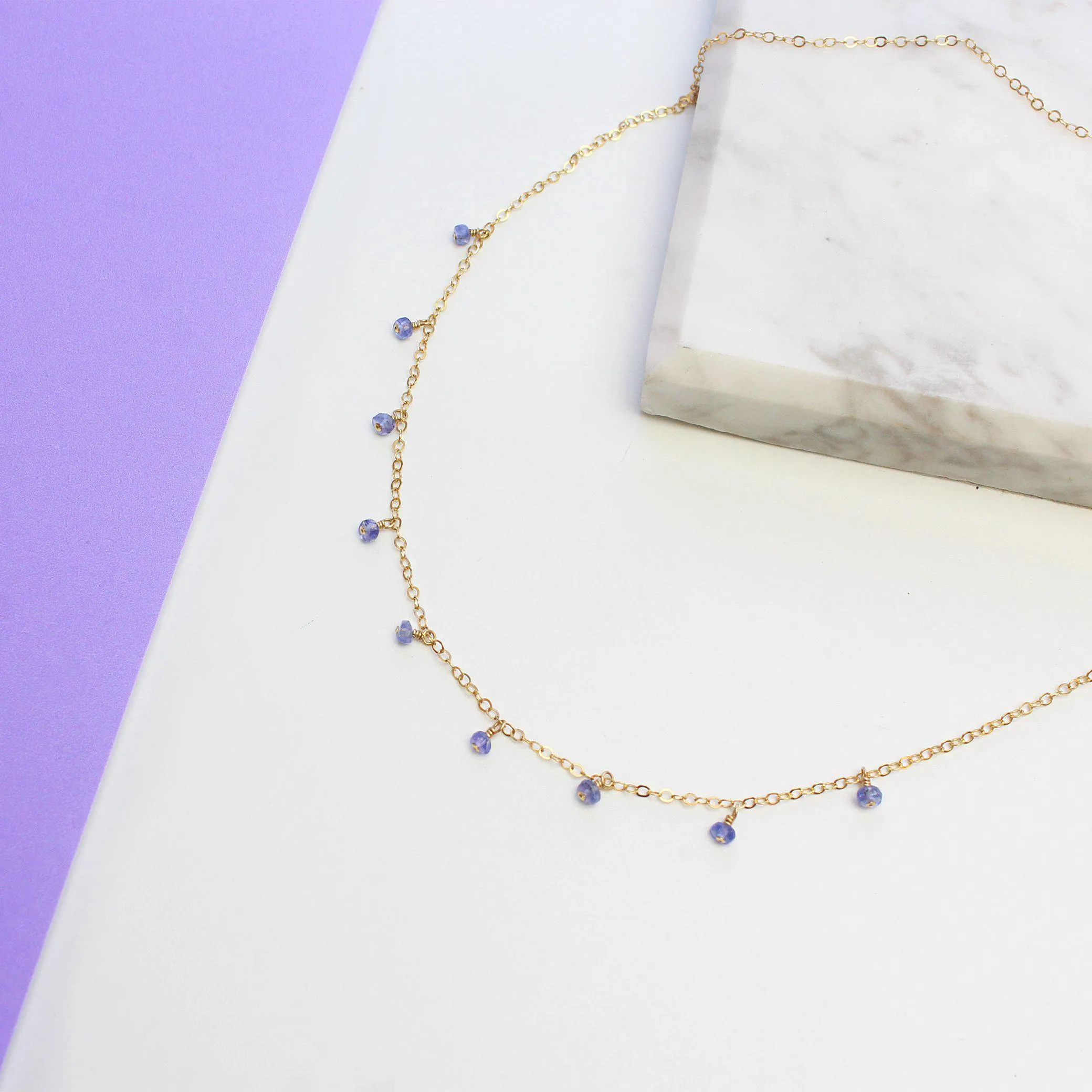 MiniDot Necklace: Tanzanite