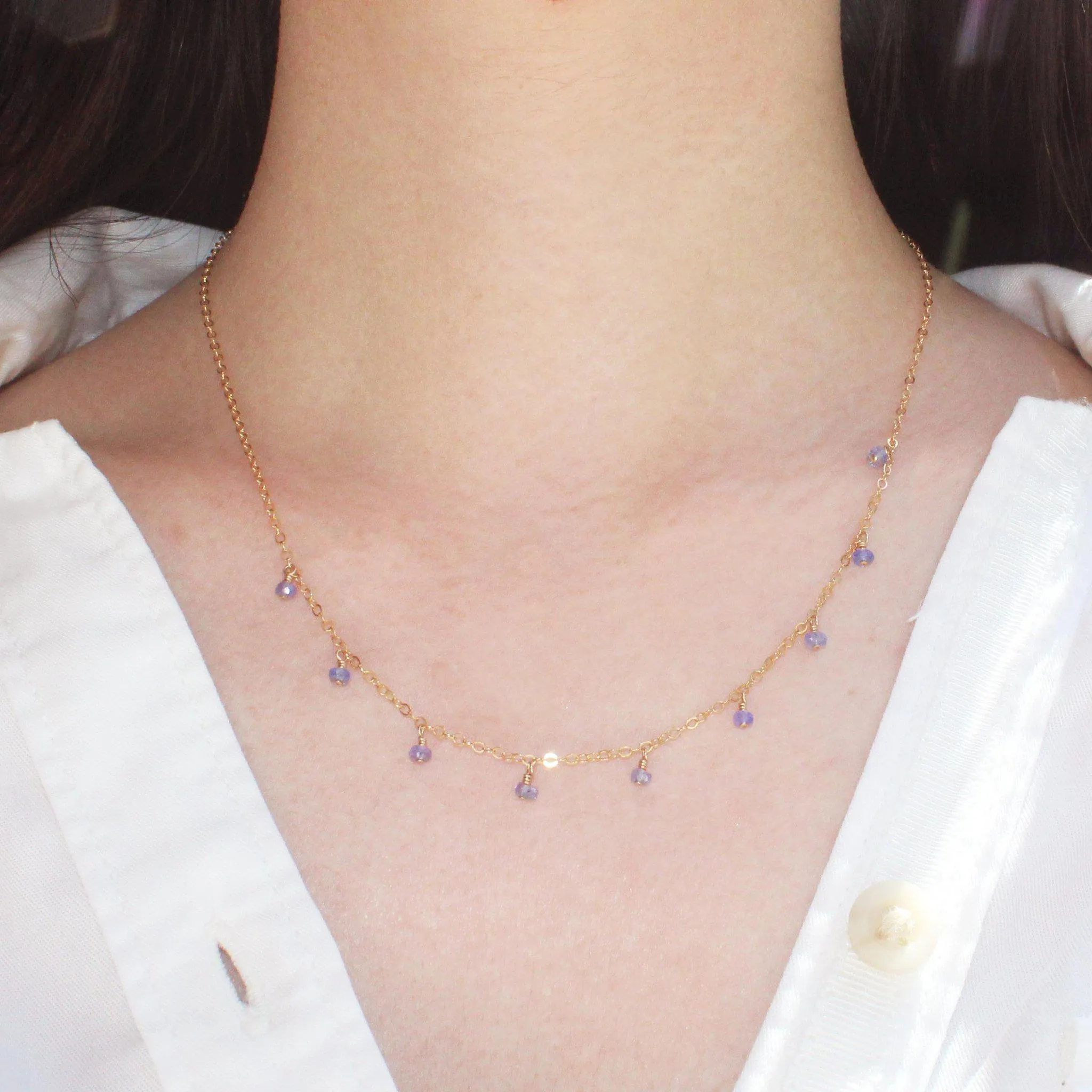 MiniDot Necklace: Tanzanite