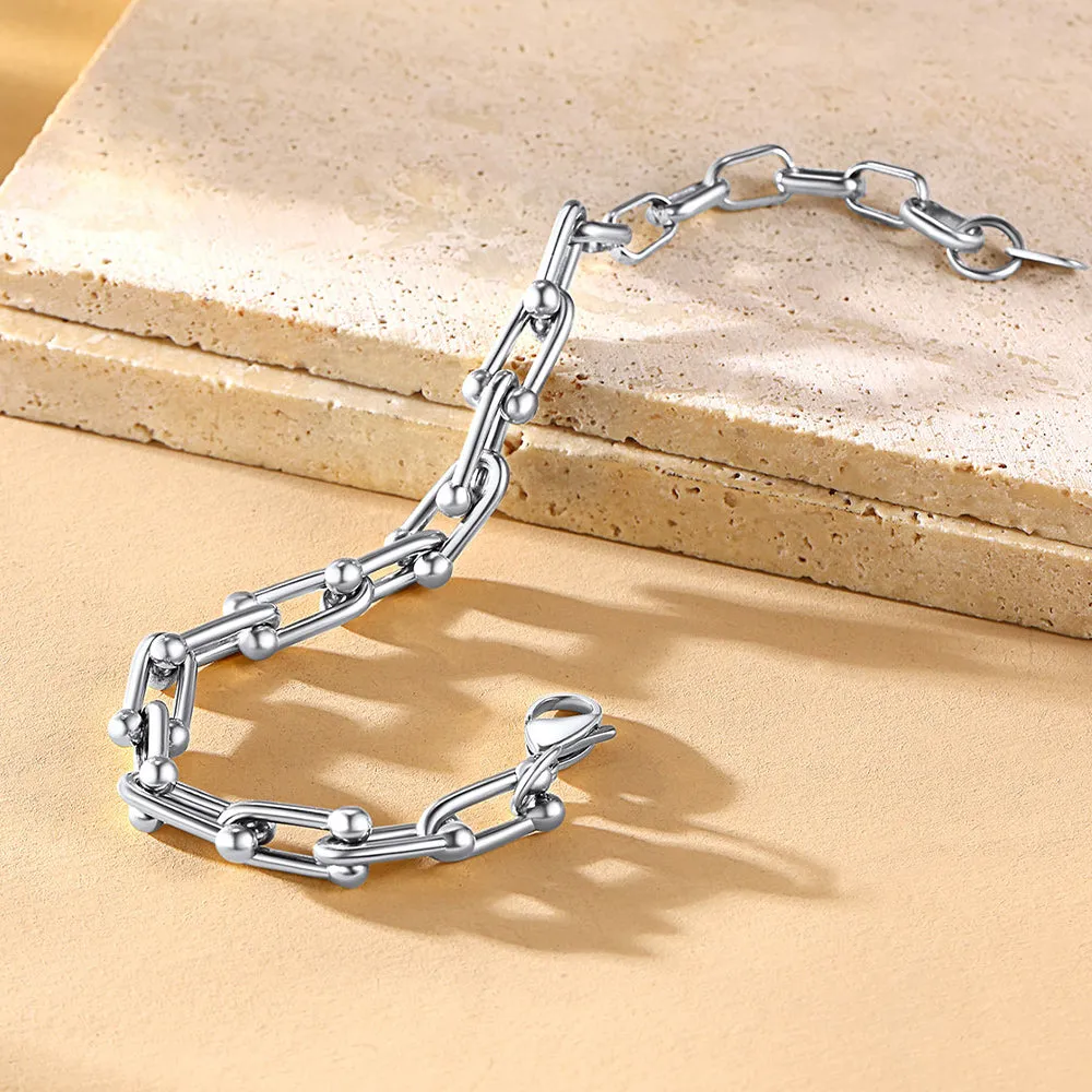 Minimalist Paperclip Link Chain Bracelet for Men Women