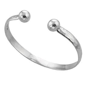 MM M4-611 HAMMERED BALL END CUFF BRACELET