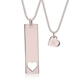 Mother and Daughter Necklace Rose Gold Plated