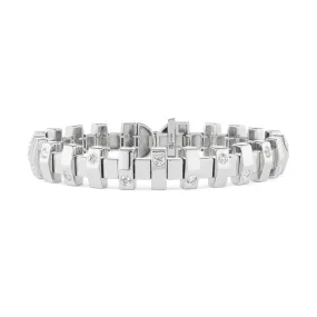 Narrow Platinum Hopscotch Bracelet