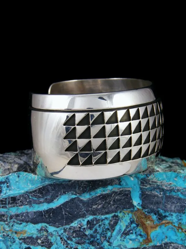 Native American Sterling Silver Overlay Cuff Bracelet