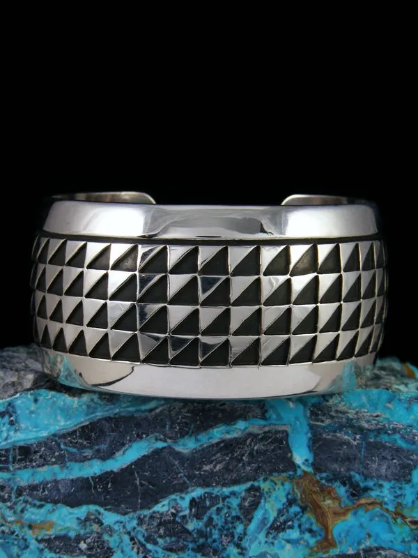 Native American Sterling Silver Overlay Cuff Bracelet