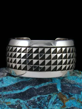 Native American Sterling Silver Overlay Cuff Bracelet