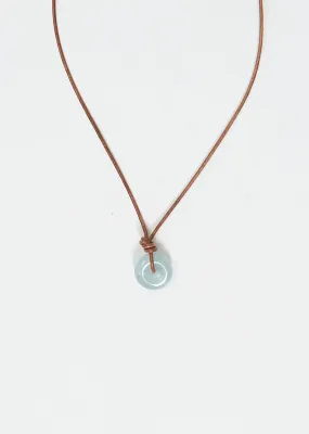 Natural Aquamarine Disk Cord Necklace