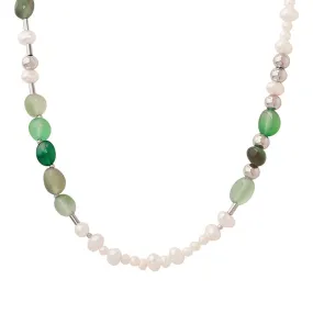 Natural Jade and Freshwater Pearl Necklace