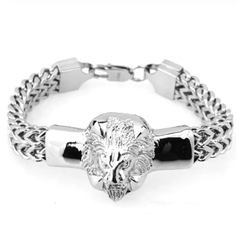 New Fashion Vintage Silver Plated Tiger Bracelet Men\\'s Open Bangles Domineering Street Rider Rock Party Jewelry Gift