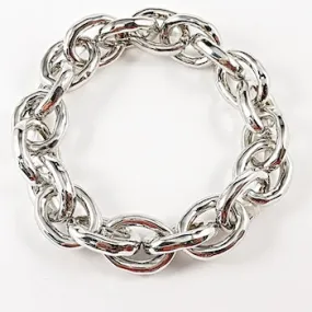 Nice Shiny Metallic Chain Link Elastic Stretch Brass Bracelet