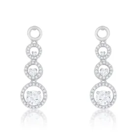 Olivia Graduated Halo Dangle Earrings | 3ct