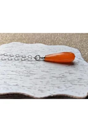 Orange Jade Gemstone Pendant