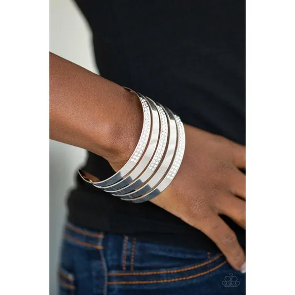 Paparazzi Big Time Shine Silver Cuff Bracelet