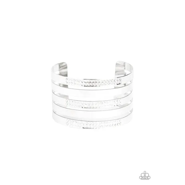 Paparazzi Big Time Shine Silver Cuff Bracelet