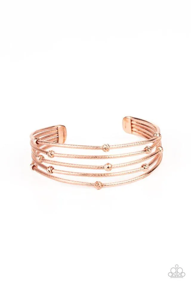 Paparazzi Face The METALLIC Music Bracelet Copper