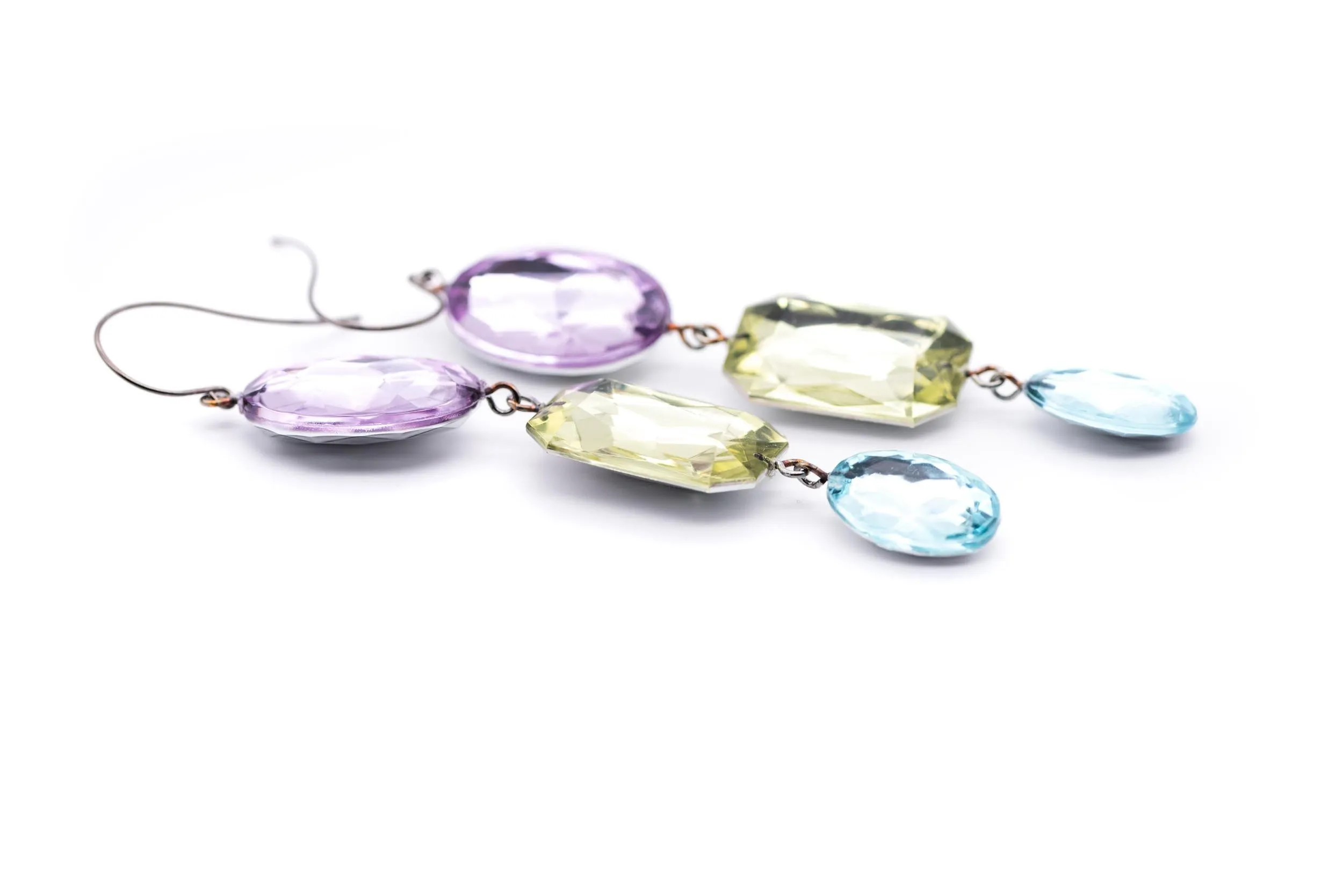 Pastel Story Shine On Gem Triple Drop Earrings