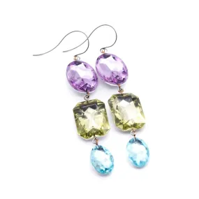 Pastel Story Shine On Gem Triple Drop Earrings