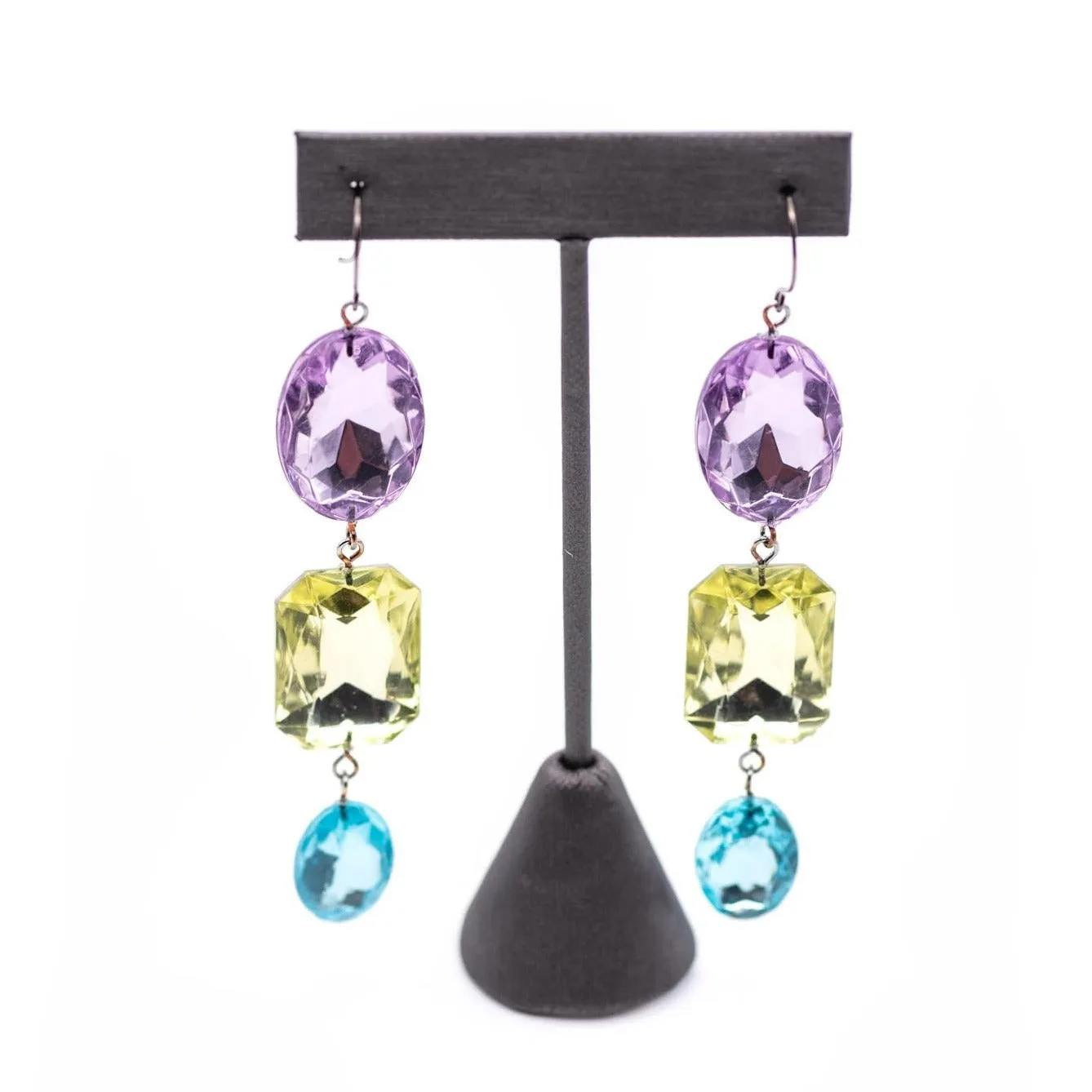 Pastel Story Shine On Gem Triple Drop Earrings