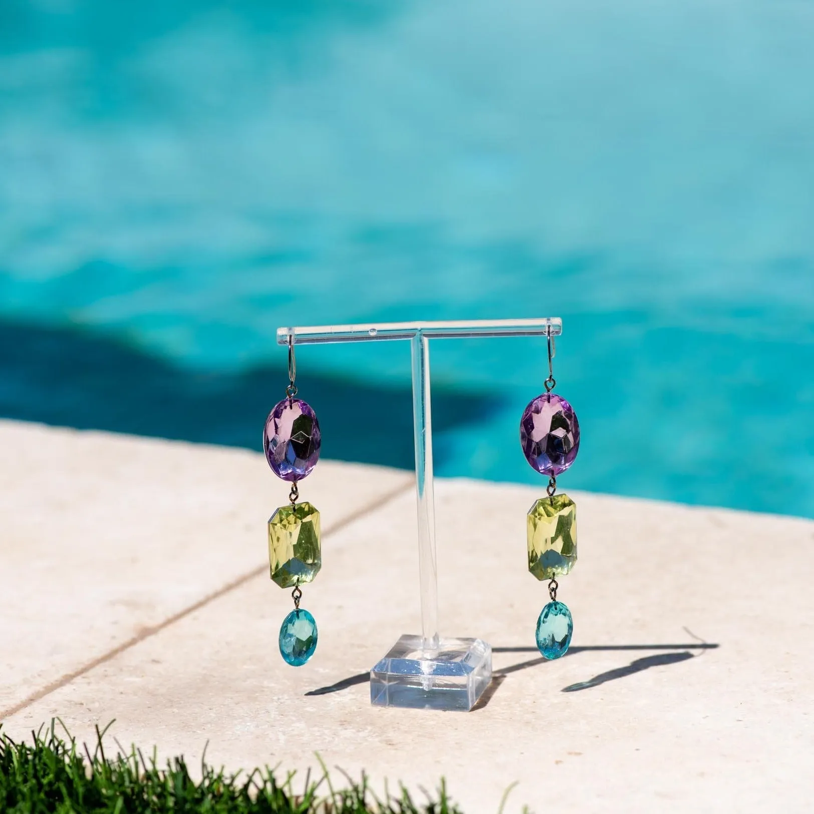 Pastel Story Shine On Gem Triple Drop Earrings