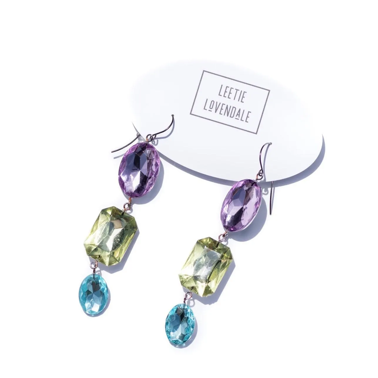 Pastel Story Shine On Gem Triple Drop Earrings