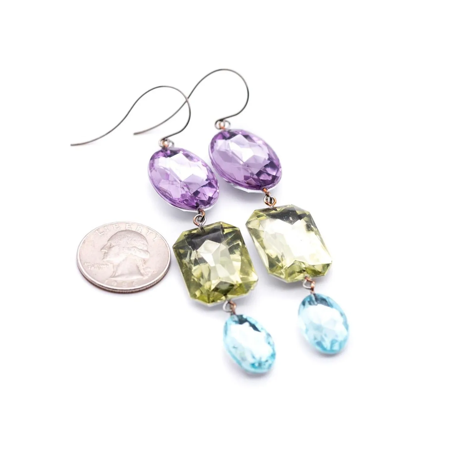 Pastel Story Shine On Gem Triple Drop Earrings