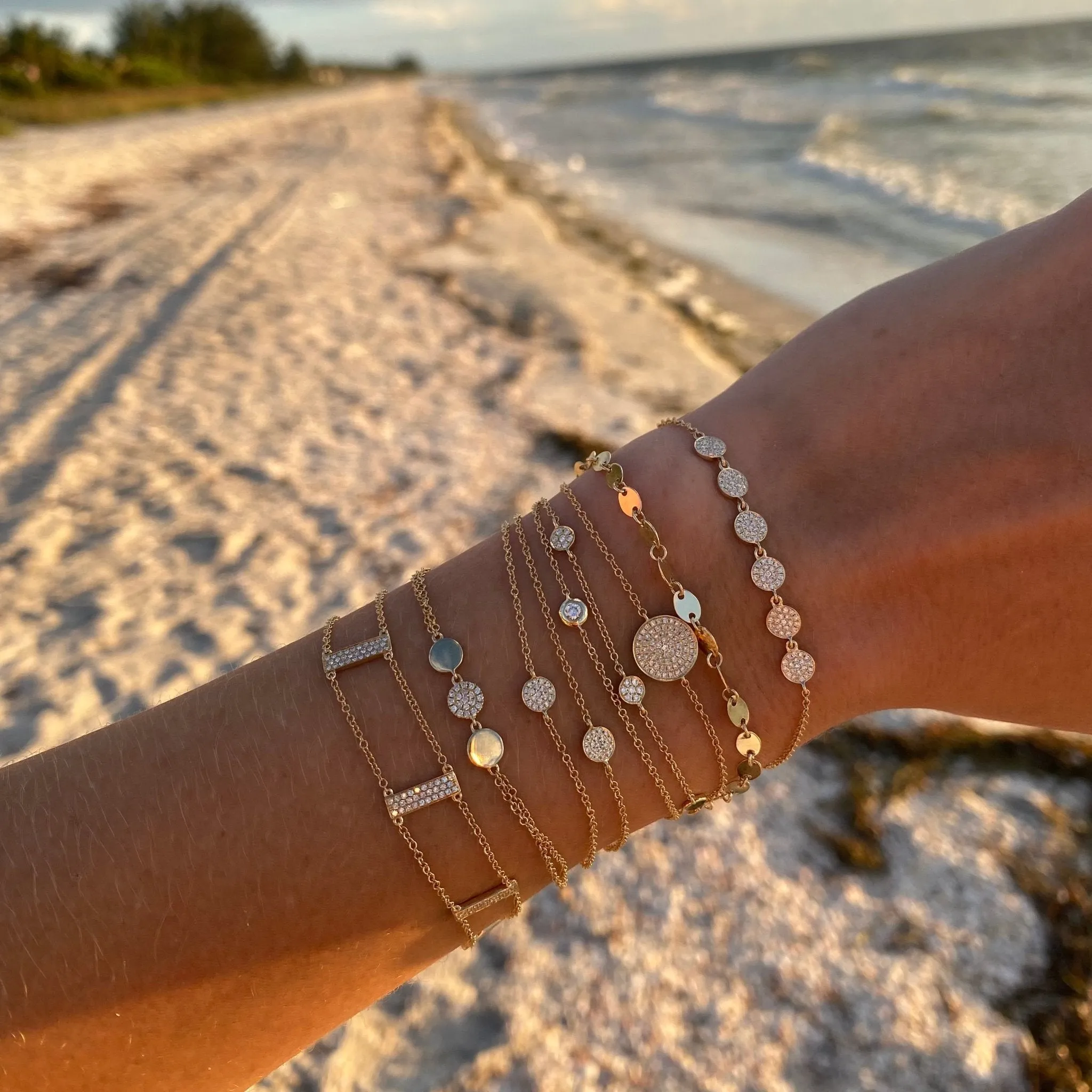 Pave Disc Station Bracelet