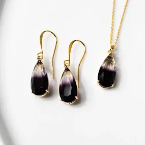 Peacock Ombre Drop: Amethyst Necklace