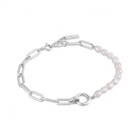 Pearl Chunky Link Chain Bracelet  B043-02H