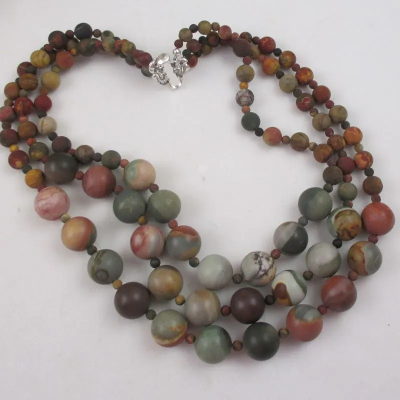 Picasso Jasper Gemstone Multi-strand Necklace