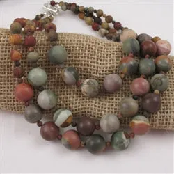 Picasso Jasper Gemstone Multi-strand Necklace