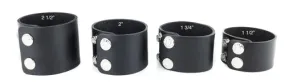 Plain Black Leather Wristband (Various Sizes)