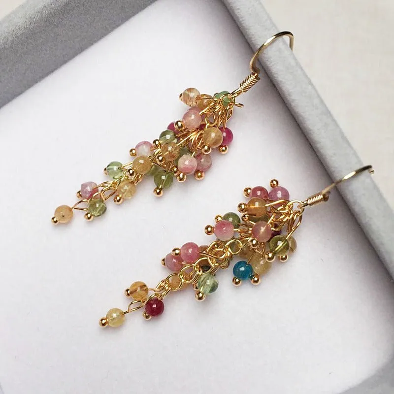 Pre Order:  Colorful Tourmaline Dangle Earrings