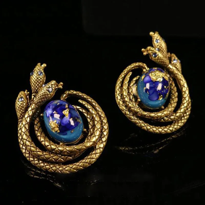 Pre Order:  Vintage Snake and Flower Brooch   Earrings