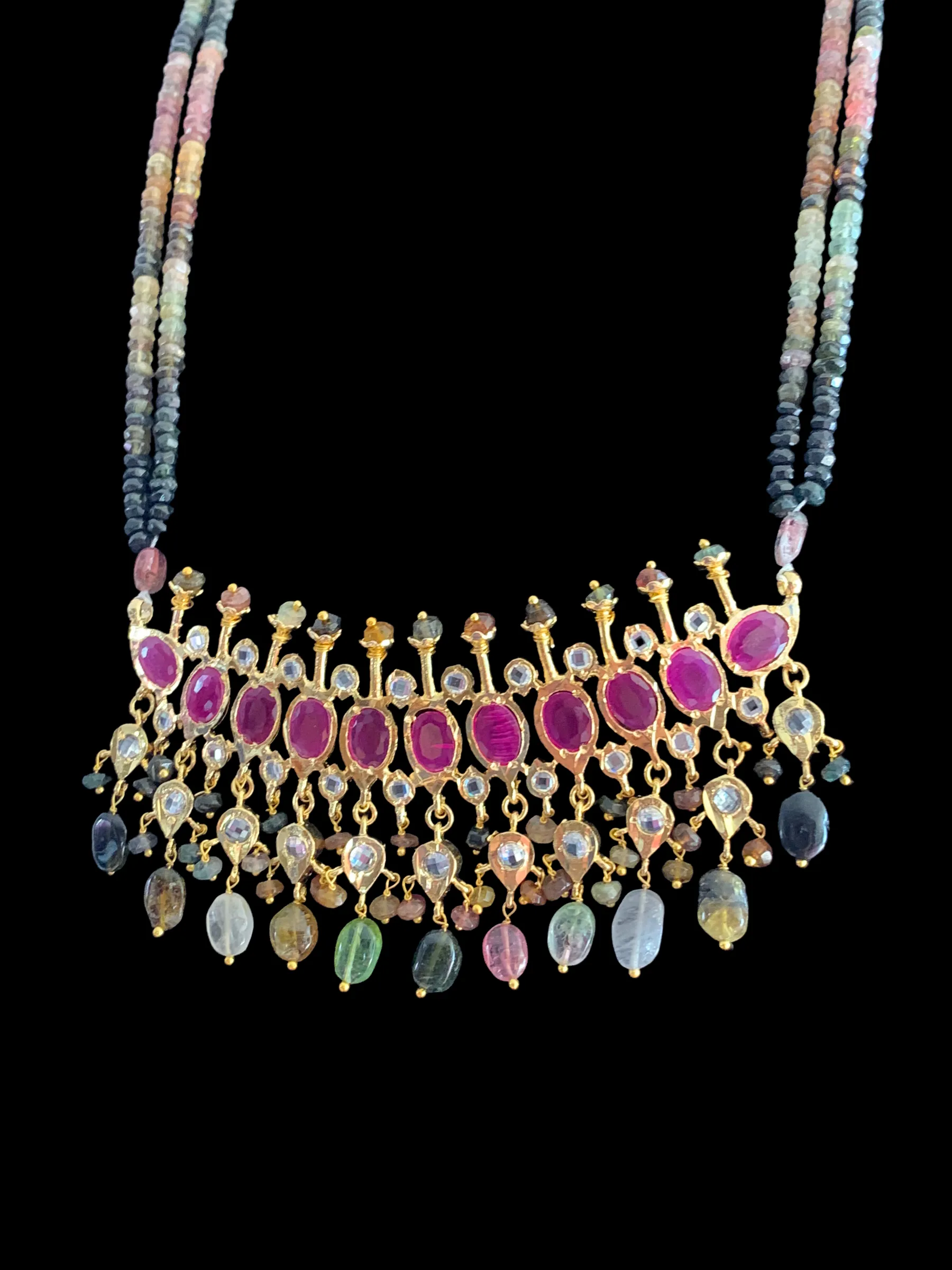 PS302 Tirmani in tourmaline  beads( SHIPS IN 3 WEEKS  )