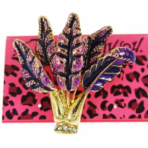 Purple Cabbage with Crystals Brooch Pin