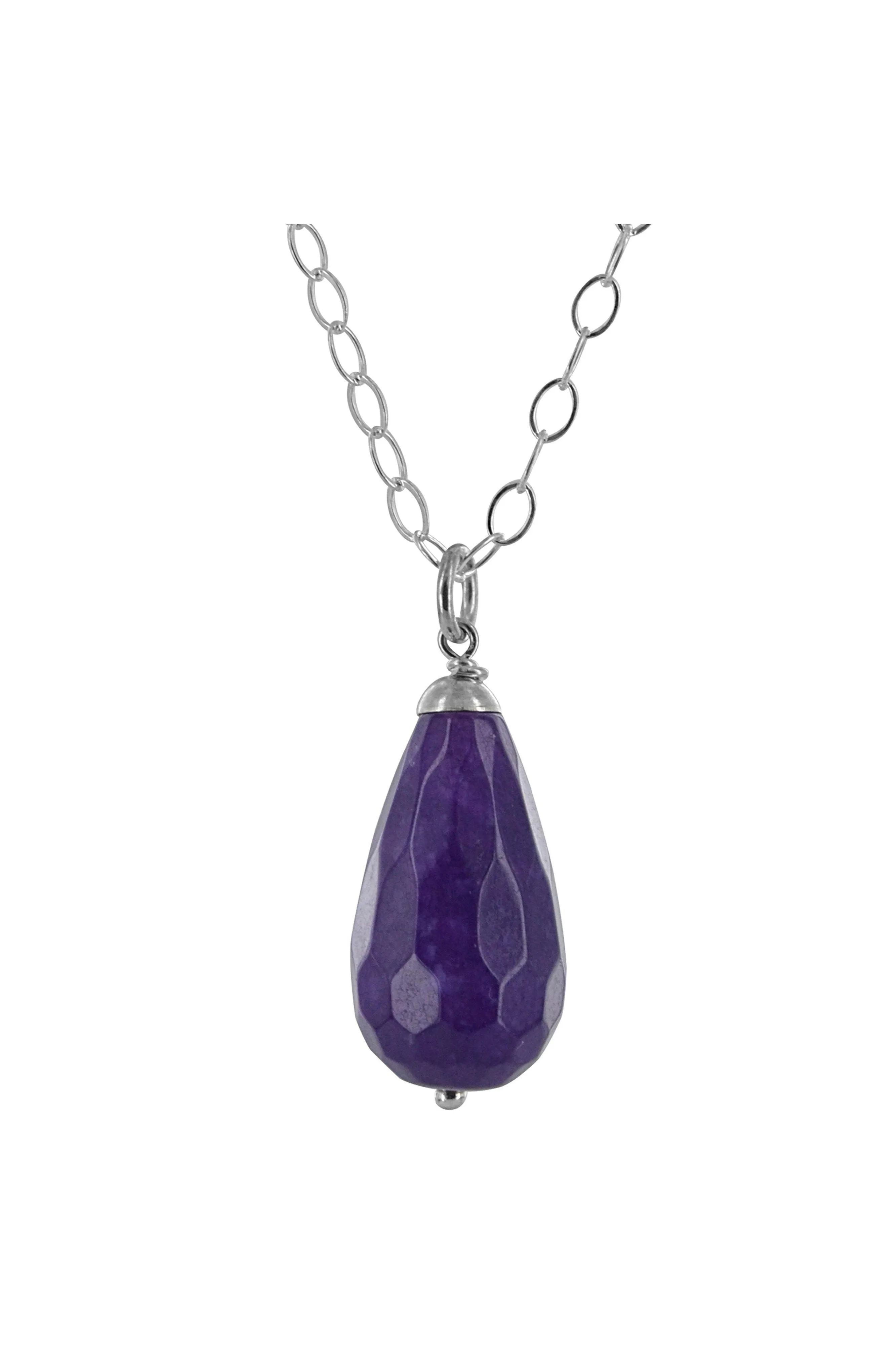 Purple Jade Silver Pendant