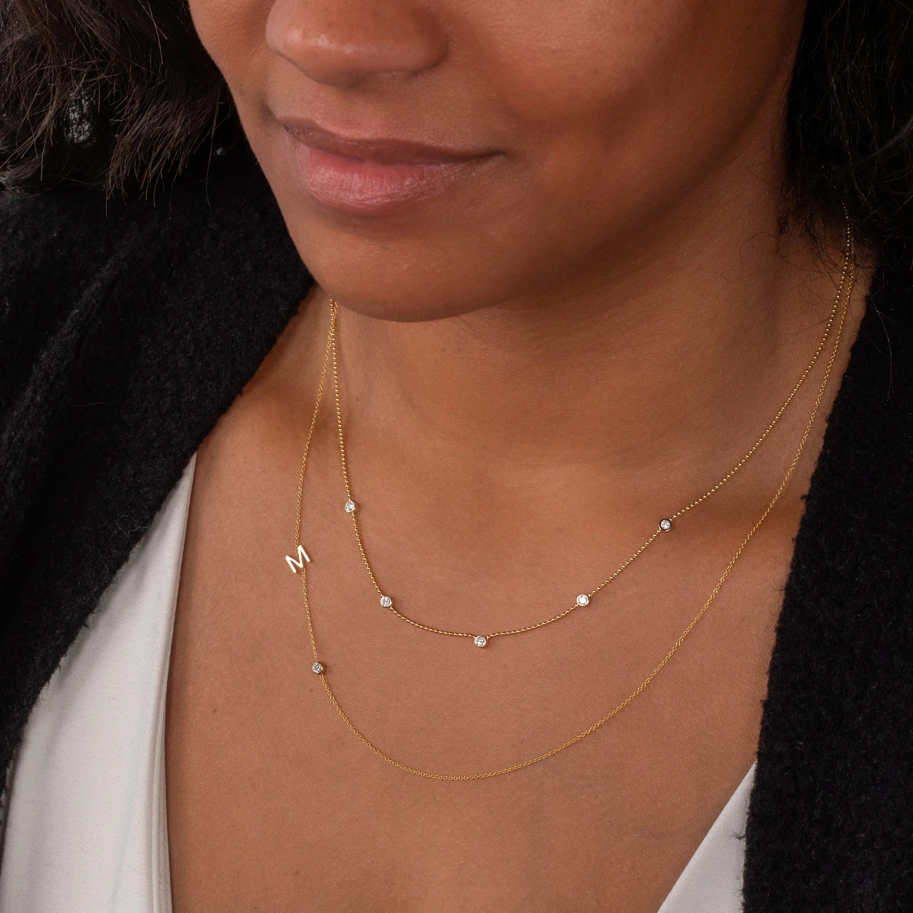 Quintet Diamond Layering Necklace