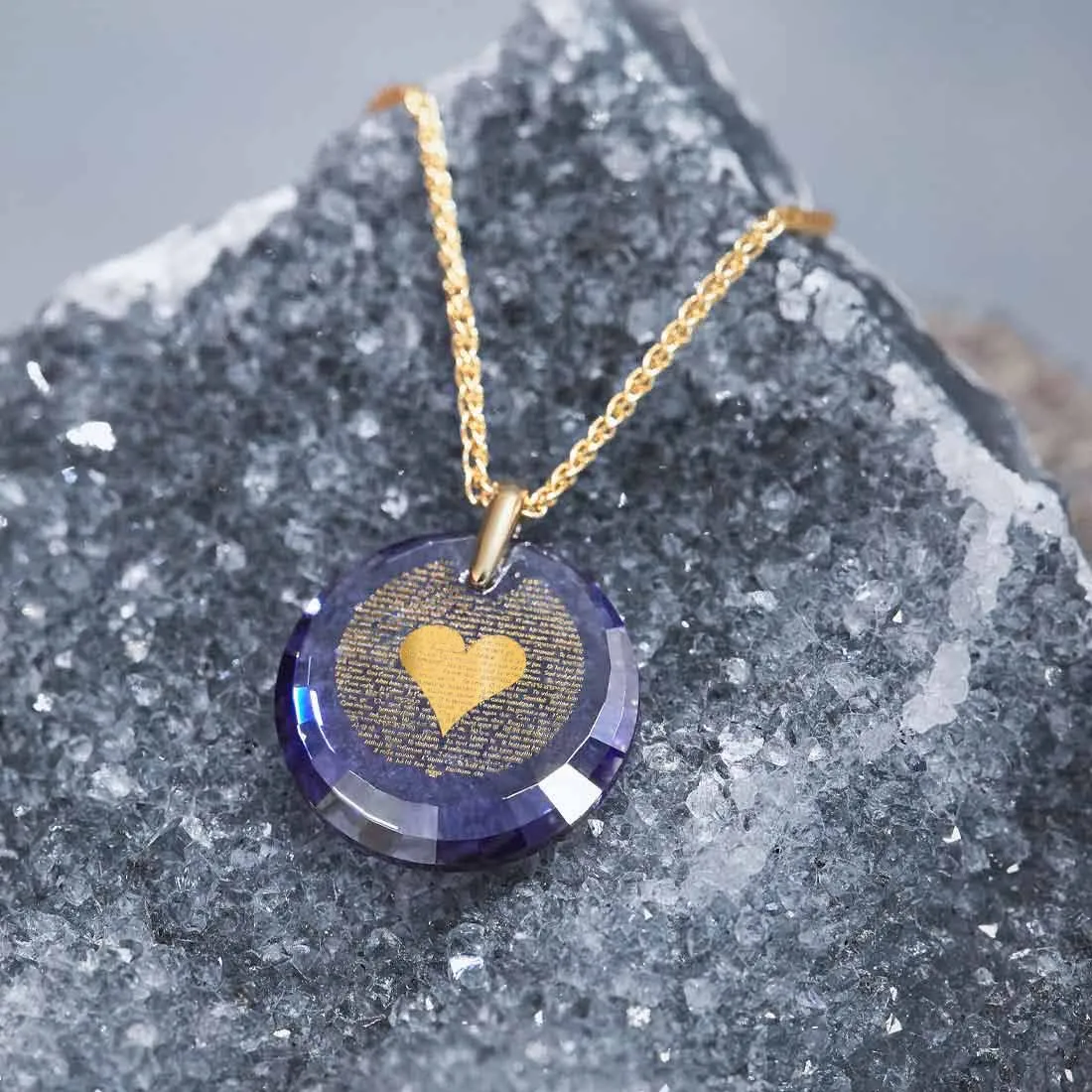 "I Love You" in 120 Languages, 14k Gold Necklace, Zirconia