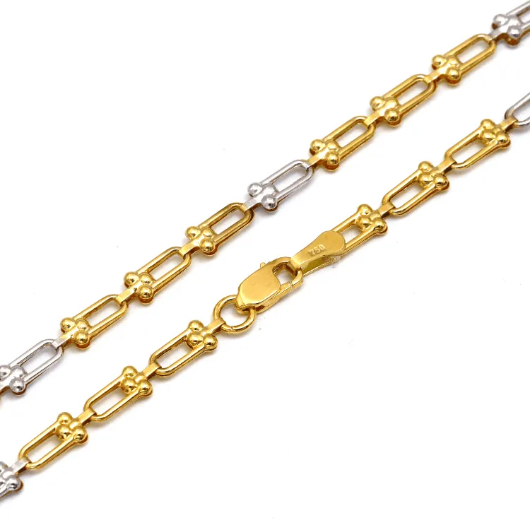 Real Gold GZTF 2 Color Hardware Solid Chain Necklace YW-4566 (45 C.M) CH1235