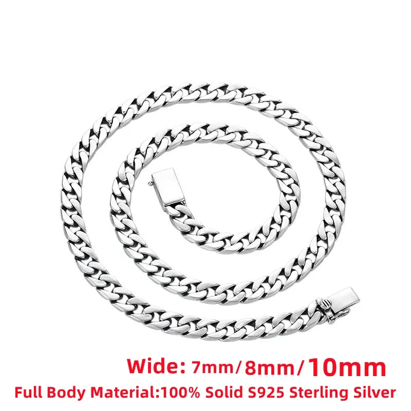 Real Solid Authentic S925 Silver Necklace Certified Jewelry