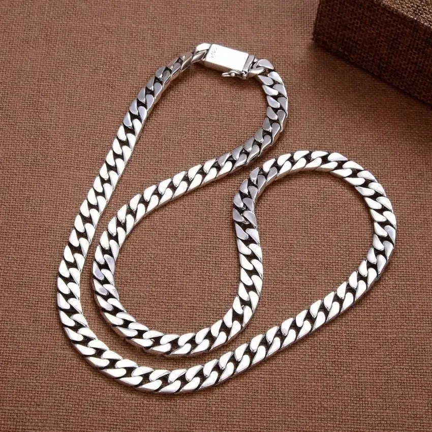 Real Solid Authentic S925 Silver Necklace Certified Jewelry